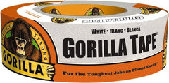Gorilla Tape - 1-7/8" x 30 Yds White Duct Tape - 17 mil, Rubber Adhesive, Cotton/Polyester Blend Cloth Backing, 32°F to 150°F - Exact Tooling