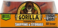 Gorilla Tape - 2-7/8" x 30 Yd Clear Acrylic Adhesive Packaging Tape - BOPP Film Backing, 3.4 mil Thick, 44 Lb Tensile Strength - Exact Tooling