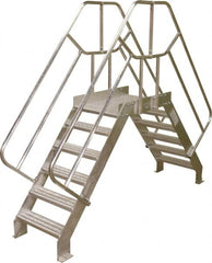 Cotterman - 75" 5 Step Crossover Bridge - Crossover, 500 Lb Capacity, 40" Base Width x 32" Base Depth, Grip Strut - Exact Tooling