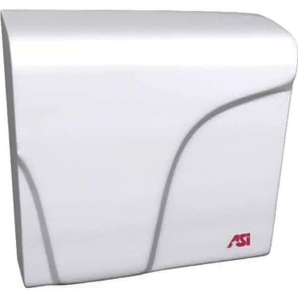 ASI-American Specialties, Inc. - 1800 Watt White Finish Electric Hand Dryer - 115-240 Volts, 15 Amps, 11-3/8" Wide x 11-7/32" High x 3-7/8" Deep - Exact Tooling