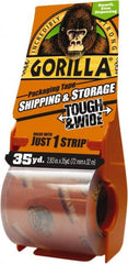 Gorilla Tape - 2-7/8" x 35 Yd Clear Acrylic Adhesive Packaging Tape - BOPP Film Backing, 3.4 mil Thick, 44 Lb Tensile Strength - Exact Tooling