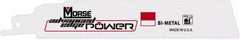 M.K. MORSE - 9" Long x 1" Thick, Bi-Metal Reciprocating Saw Blade - Straight Profile, 18 TPI, Toothed Edge - Exact Tooling