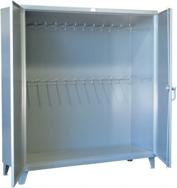 Strong Hold - Pegboard Storage Cabinet - Steel, 48" Wide x 24" Deep x 78" High, Dark Gray - Exact Tooling