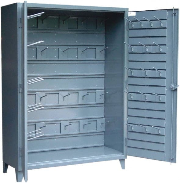 Strong Hold - Locking Storage Cabinet - Steel, 48" Wide x 24" Deep x 78" High, Dark Gray - Exact Tooling