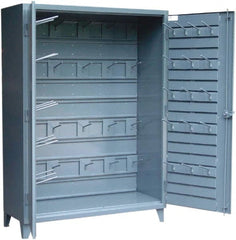 Strong Hold - Locking Storage Cabinet - Steel, 48" Wide x 24" Deep x 78" High, Dark Gray - Exact Tooling