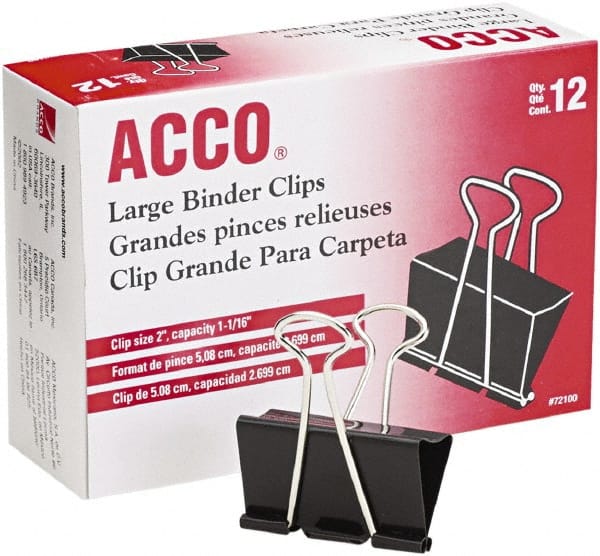 ACCO - 2" Wide Binder Clip - Black/Silver - Exact Tooling