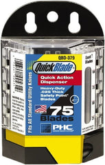 PHC - 1 Piece Steel Utility Knife Blade - 114mm OAL, 0.025" Blade Thickness - Exact Tooling