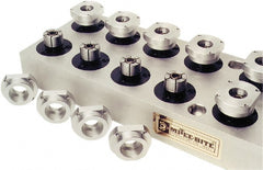 Mitee-Bite - 1.15 to 2.03" Expansion Diam, 10,000 Lb Holding Force, M5 Mounting Screw, M16 Center Screw, Steel ID Expansion Clamps - 2.972" Flange Diam, 0.31" Flange Thickness, 2.515" Mount Hole Diam, 3 Mount Holes, 1.56" Overall Height, 224 Ft/Lb Torque - Exact Tooling