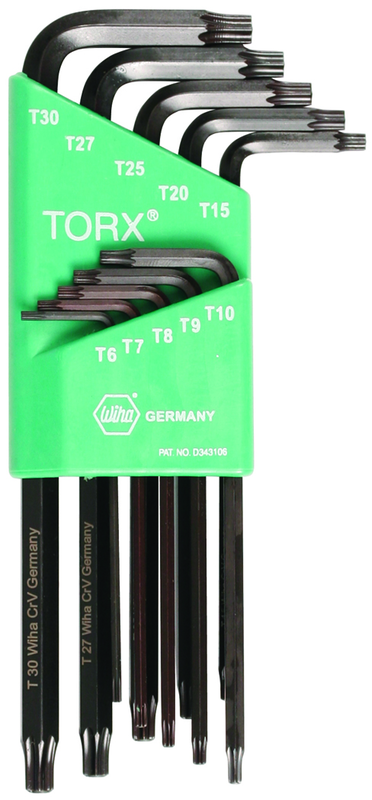 10 Piece - T6; T7; T8; T9; T10; T15; T20; T25; T27; T30 MagicRing® Screw Holding - Torx Long Arm L-Key Set - Exact Tooling