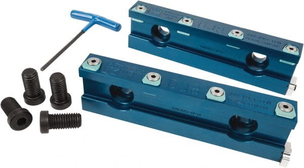 Kurt - 1.075" Jaw Width, Quick Change Jaw System, Vise Jaw Set - Aluminum Alloy, Bolt On, Soft Jaws - Exact Tooling