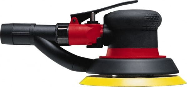 Chicago Pneumatic - 12,000 OPM, 19 CFM Air Consumption, 90 psi Air Pressure, Palm Air Orbital Sander - Round Pad, Hook & Loop Backing, 1/4" Inlet - Exact Tooling