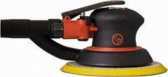Chicago Pneumatic - 12,000 OPM, 16 CFM Air Consumption, 90 psi Air Pressure, Palm Air Orbital Sander - Round Pad, Hook & Loop Backing, 1/4" Inlet - Exact Tooling