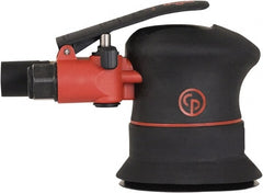 Chicago Pneumatic - 12,000 OPM, 16 CFM Air Consumption, 90 psi Air Pressure, Palm Air Orbital Sander - Round Pad, Hook & Loop Backing, 1/4" Inlet - Exact Tooling