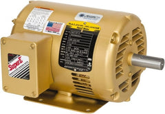Baldor - 1 hp, ODP Enclosure, No Thermal Protection, 1,800 RPM, 208-230/460 Volt, 60 Hz, Three Phase Motor - Size 143T Frame, Foot Mount, 1 Speed, Ball Bearings, 1.5 Full Load Amps, F Class Insulation, Reversible - Exact Tooling