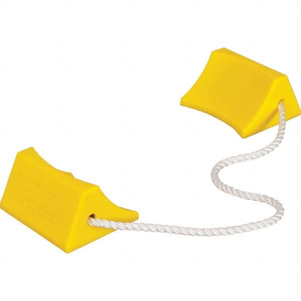 Checkers - 1 2-Piece 7-1/2" Wide x 2-3/4" High x 5-1/2" Deep Polyurethane Wheel Chock - Exact Tooling