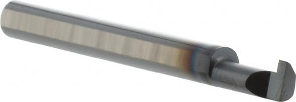 Scientific Cutting Tools - 0.063" Groove Width, 0.187" Min Hole Diam, 3/8" Max Hole Depth, Retaining Ring Grooving Tool - 0.05" Projection, 1-5/8" Shank Length, 2" OAL, Solid Carbide, AlTiN+ Finish - Exact Tooling