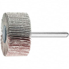 PFERD - 1-1/2" Diam x 1" Face Width, Aluminum Oxide Coated Mounted Flap Wheel - 1/4" Shank Mount, 240 Grit, 23,000 Max RPM - Exact Tooling