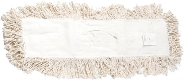 Unisan - 24" Wide Cotton Dust Mop Head - Slip-On/Slip-Through Backing, White, Cut-End Head, Launderable - Exact Tooling