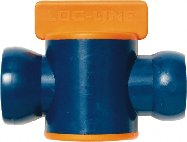 Loc-Line - 3/4" ID Coolant Hose In-Line Valve - Female to Ball Connection, Acetal Copolymer Body, Unthreaded, Use with Loc-Line Modular Hose Systems - Exact Tooling
