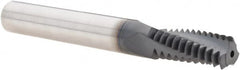 Iscar - 1/2-13 UNC, 0.362" Cutting Diam, 3 Flute, Solid Carbide Helical Flute Thread Mill - Internal Thread, 0.89" LOC, 3" OAL, 3/8" Shank Diam - Exact Tooling