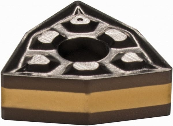 Iscar - WNMG3-1 TF Grade IC8250 Carbide Turning Insert - TiCN/Al2O3/TiN Finish, 80° Trigon, 3/8" Inscr Circle, 5/32" Thick, 1/64" Corner Radius - Exact Tooling