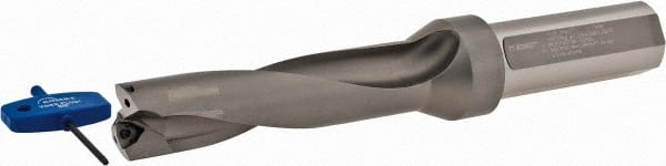 Komet - 4-1/2" Max Drill Depth, 4xD, 1-1/8" Diam, Indexable Insert Drill - 2 Inserts, 1-1/4" Shank Diam, Straight Shank - Exact Tooling