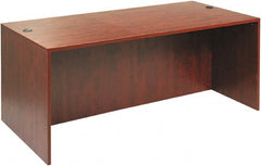 ALERA - Woodgrain Laminate Desk Shell - 71" Wide x 35-1/2" Deep x 29-5/8" High, Medium Cherry - Exact Tooling
