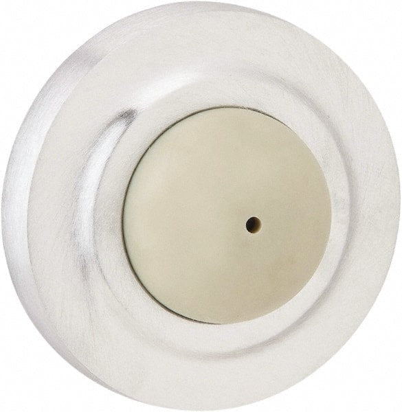 IVES - 4" Projection Convex Wall Bumper - Screw Mount, Satin Chrome Finish - Exact Tooling