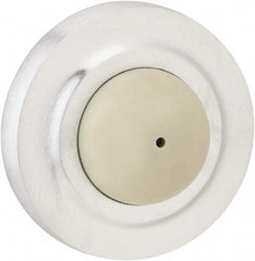 IVES - 4" Projection Convex Wall Bumper - Screw Mount, Satin Chrome Finish - Exact Tooling