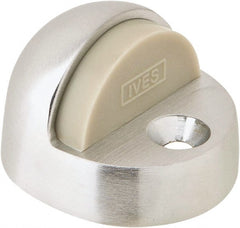IVES - 4" Projection Floor Door Stop - Screw Mount, Satin Chrome Finish - Exact Tooling