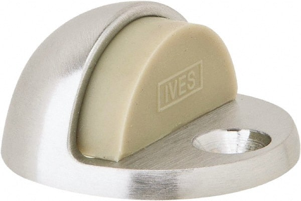 IVES - 4" Projection Floor Door Stop - Screw Mount, Satin Chrome Finish - Exact Tooling