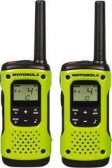 Motorola - 16 Mile Range, 22 Channel, 0.5 & 1.5 Watt, Series Talkabout, Recreational Two Way Radio - FRS/GMRS Band, 462.55 to 467.7125 Hz, AA & NiMH Battery, 9 NiMH & 23 AA hr Life, 9.65" High x 9.45" Wide x 2.44" Deep, Scanning, Low Battery Alerts - Exact Tooling