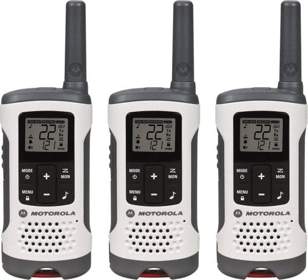 Motorola - 16 Mile Range, 22 Channel, 0.5 & 1.5 Watt, Series Talkabout, Recreational Two Way Radio - FRS/GMRS Band, 462.55 to 467.7125 Hz, AA & NiMH Battery, 12 NiMH & 29 AA hr Life, 12.87" High x 10.83" Wide x 1.78" Deep, Low Battery Alerts - Exact Tooling