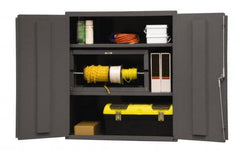 Durham - 2 Shelf Locking Storage Cabinet - Steel, 48" Wide x 24" Deep x 80" High, Gray - Exact Tooling