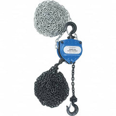 Value Collection - 2,000 Lb Lifting Capacity, 20' Lift Height, Hand Hoist - Made from Chain, 36' Overhaul to Lift 1', 79 Lb Avg Pull to Lift Rated Load, 1 Chain - Exact Tooling