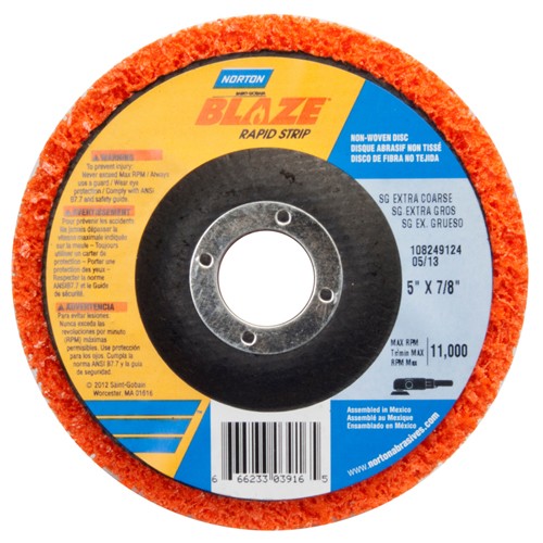 5″ Depressed Center Finishing Disc Rapid Strip Extra Coarse Grit - Exact Tooling