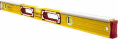Stabila - 36" Long 3 Vial Spirit Level - Aluminum, Yellow, 2 Plumb & 1 Level Vials - Exact Tooling