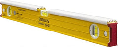 Stabila - 24" Long 3 Vial Spirit Level - Aluminum, Yellow, 2 Plumb & 1 Level Vials - Exact Tooling