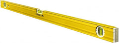 Stabila - 48" Long 3 Vial Box Beam Level - Aluminum, Yellow, 2 Plumb & 1 Level Vials - Exact Tooling