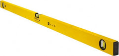 Stabila - 48" Long 3 Vial Box Beam Level - Aluminum, Yellow, 2 Plumb & 1 Level Vials - Exact Tooling