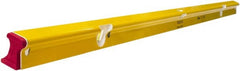 Stabila - 72" Long 3 Vial R-Beam Level - Aluminum, Yellow, 2 Plumb & 1 Level Vials - Exact Tooling