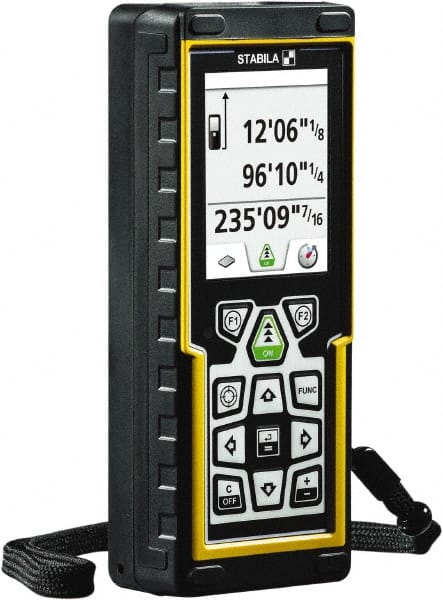 Stabila - 660' Range, Laser Distance Finder - 2 AA Batteries Required, Accurate to 1/16" - Exact Tooling