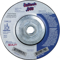 Sait - 4-1/2" Wheel Diam, Type 27 Depressed Center Wheel - Extra Coarse Grade, Ceramic, S Hardness, 13,300 Max RPM - Exact Tooling