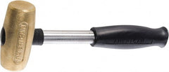 American Hammer - 4 Lb Head 1-5/8" Face Brass Hammer - 13" OAL, Composite Handle - Exact Tooling