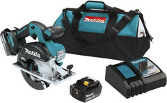 Makita - 18 Volt, 5-7/8" Blade, Cordless Circular Saw - 3,900 RPM, 2 Lithium-Ion Batteries Included - Exact Tooling
