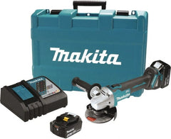 Makita - 4-1/2" Wheel Diam, 8,500 RPM, Cordless Cutoff & Cutoff-Grinder Tool - Straight Handle, Battery Included - Exact Tooling