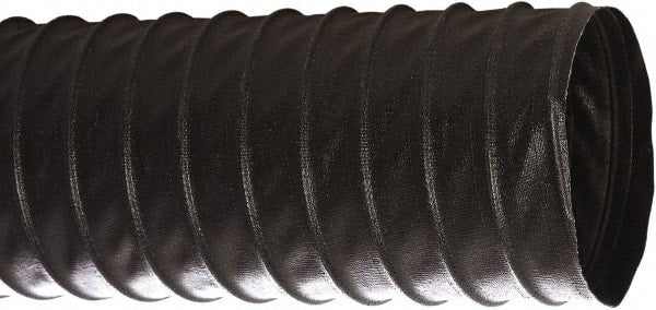 Flexaust - 3-1/2" ID, 25 Hg Vac Rating, 21 psi, Polyester Vacuum & Duct Hose - 25' Long, Black, 2.48" Bend Radius, -40 to 250°F - Exact Tooling