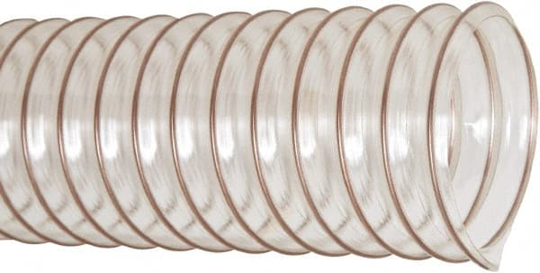 Flexaust - 2-1/2" ID, 19 Hg Vac Rating, 30 psi, Polyurethane Vacuum & Duct Hose - 25' Long, Clear, 2.8" Bend Radius, -65 to 225°F - Exact Tooling