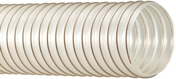 Flexaust - 12" ID, 2.2 Hg Vac Rating, 10 psi, Polyurethane Vacuum & Duct Hose - 25' Long, Clear, 10" Bend Radius, -65 to 225°F - Exact Tooling