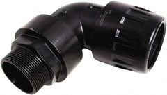 Transair - 1/2" ID, 16.5mm OD, 90° Male Elbow - Plastic, 232 Max psi, 1/4 Male NPT - Exact Tooling